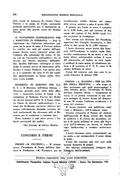 Bibliografia medico-biologica rassegna generale mensile dei libri e della stampa periodica italiana di medicina e di biologia