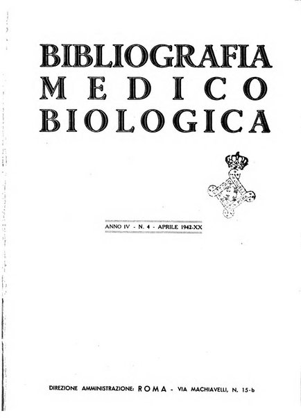 Bibliografia medico-biologica rassegna generale mensile dei libri e della stampa periodica italiana di medicina e di biologia