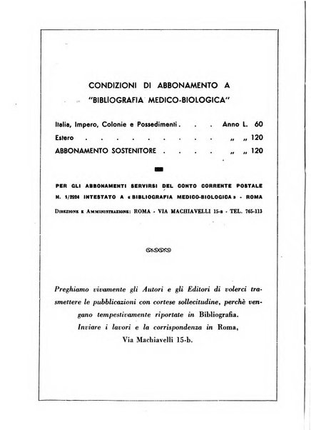 Bibliografia medico-biologica rassegna generale mensile dei libri e della stampa periodica italiana di medicina e di biologia