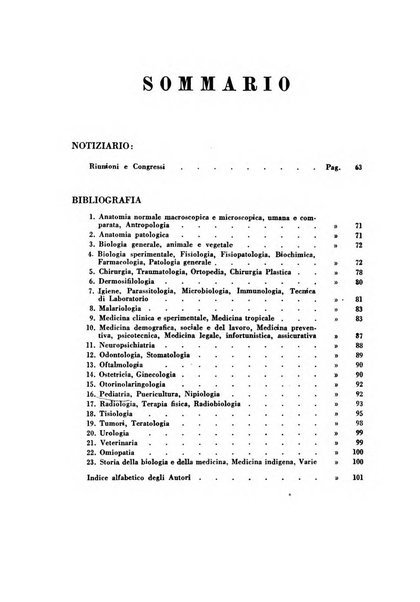 Bibliografia medico-biologica rassegna generale mensile dei libri e della stampa periodica italiana di medicina e di biologia