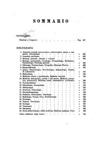 Bibliografia medico-biologica rassegna generale mensile dei libri e della stampa periodica italiana di medicina e di biologia