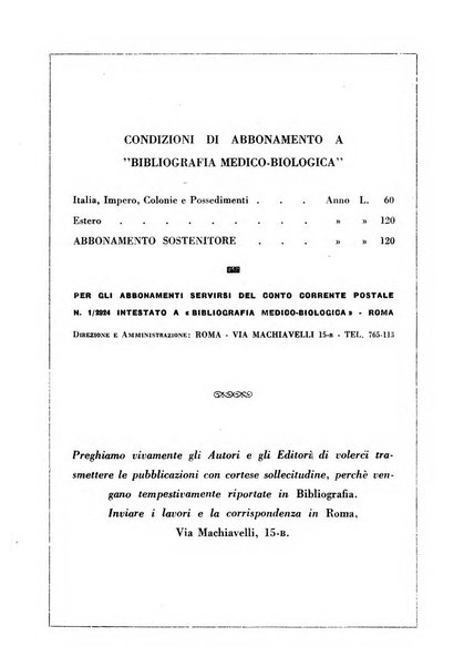 Bibliografia medico-biologica rassegna generale mensile dei libri e della stampa periodica italiana di medicina e di biologia