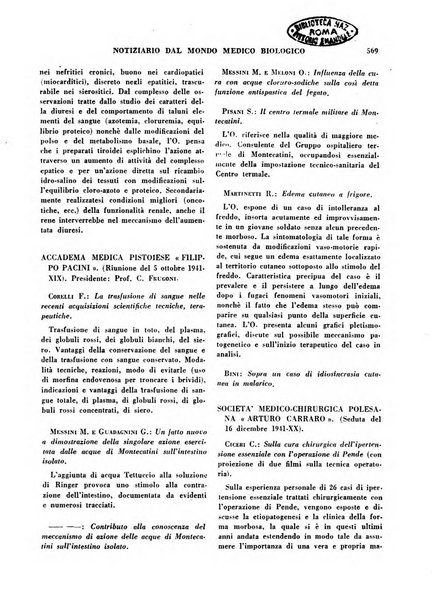 Bibliografia medico-biologica rassegna generale mensile dei libri e della stampa periodica italiana di medicina e di biologia