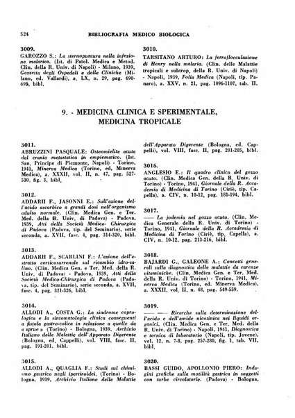 Bibliografia medico-biologica rassegna generale mensile dei libri e della stampa periodica italiana di medicina e di biologia