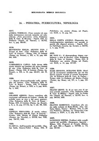 Bibliografia medico-biologica rassegna generale mensile dei libri e della stampa periodica italiana di medicina e di biologia