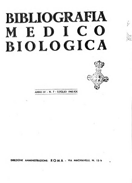 Bibliografia medico-biologica rassegna generale mensile dei libri e della stampa periodica italiana di medicina e di biologia