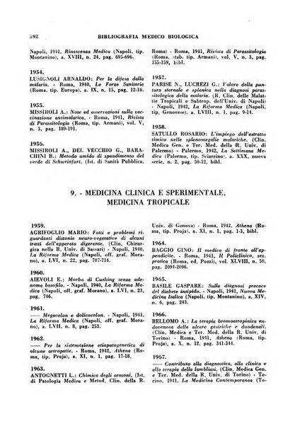 Bibliografia medico-biologica rassegna generale mensile dei libri e della stampa periodica italiana di medicina e di biologia