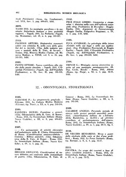 Bibliografia medico-biologica rassegna generale mensile dei libri e della stampa periodica italiana di medicina e di biologia