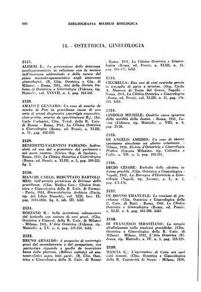 Bibliografia medico-biologica rassegna generale mensile dei libri e della stampa periodica italiana di medicina e di biologia