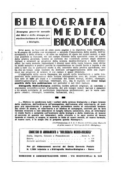 Bibliografia medico-biologica rassegna generale mensile dei libri e della stampa periodica italiana di medicina e di biologia