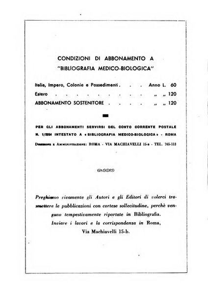 Bibliografia medico-biologica rassegna generale mensile dei libri e della stampa periodica italiana di medicina e di biologia