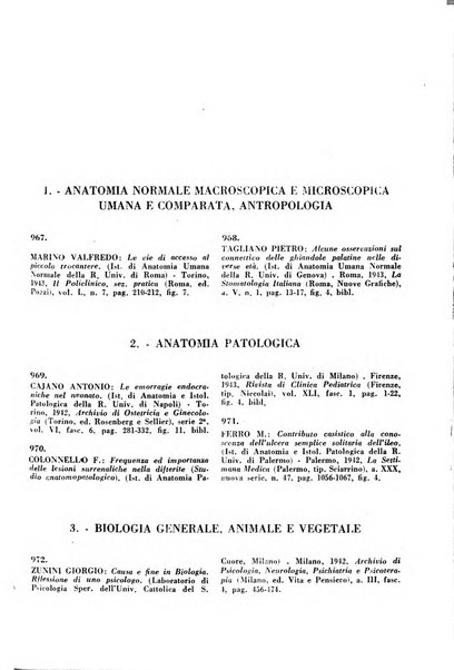 Bibliografia medico-biologica rassegna generale mensile dei libri e della stampa periodica italiana di medicina e di biologia