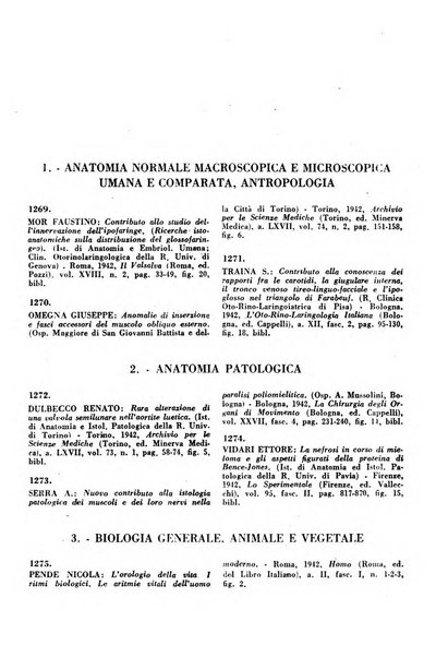 Bibliografia medico-biologica rassegna generale mensile dei libri e della stampa periodica italiana di medicina e di biologia