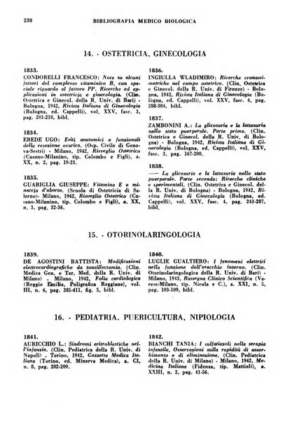 Bibliografia medico-biologica rassegna generale mensile dei libri e della stampa periodica italiana di medicina e di biologia