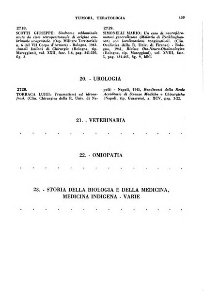 Bibliografia medico-biologica rassegna generale mensile dei libri e della stampa periodica italiana di medicina e di biologia