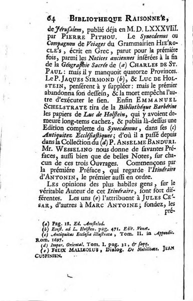 Bibliotheque raisonnee des ouvrages des savans de l'Europe pour les mois de ...