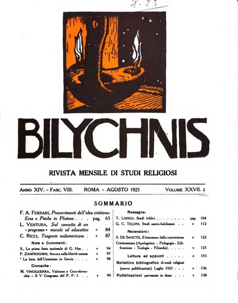Bilychnis rivista di studi religiosi, edita dalla Facoltà della Scuola teologica battista di Roma