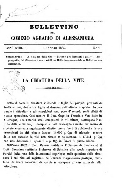 Bollettino del Comizio agrario del circondario di Alessandria