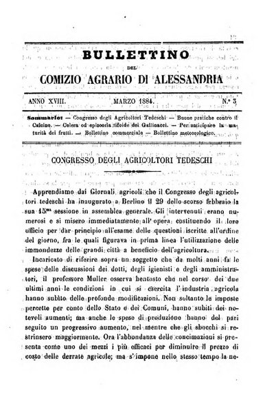 Bollettino del Comizio agrario del circondario di Alessandria