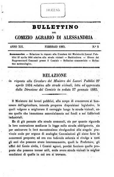 Bollettino del Comizio agrario del circondario di Alessandria