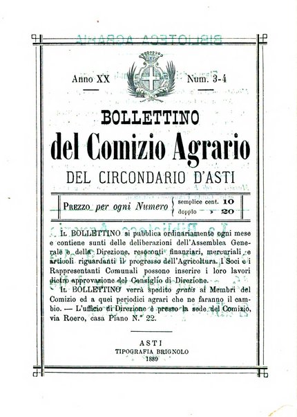 Bollettino del Comizio agrario del circondario d'Asti