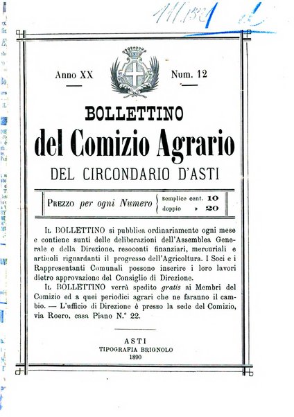 Bollettino del Comizio agrario del circondario d'Asti