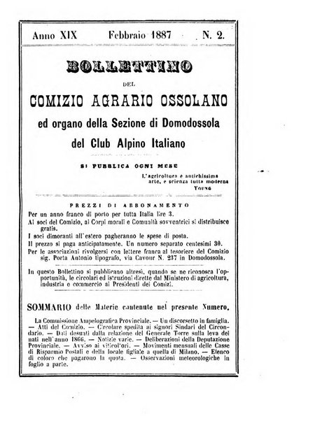 Bollettino del Comizio agrario ossolano