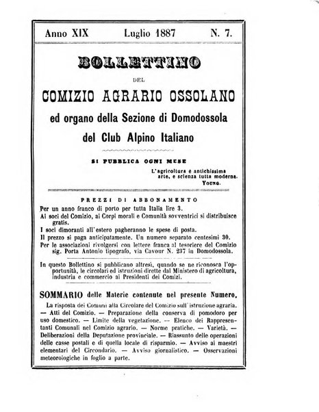 Bollettino del Comizio agrario ossolano