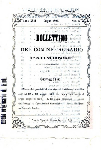 Bollettino del Comizio agrario parmense