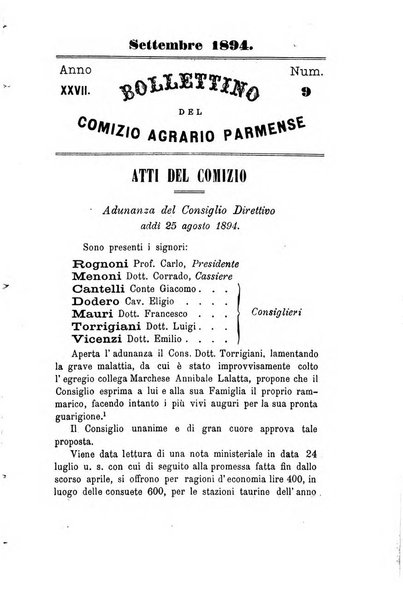 Bollettino del Comizio agrario parmense