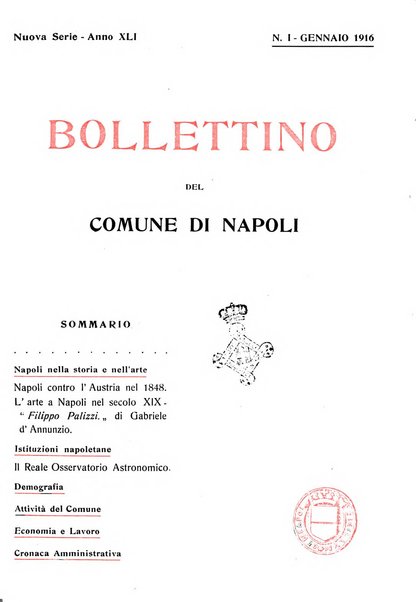 Bollettino del Comune di Napoli rassegna illustrata di storia, arte, topografia e statistica napoletana