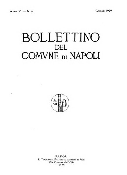 Bollettino del Comune di Napoli rassegna illustrata di storia, arte, topografia e statistica napoletana