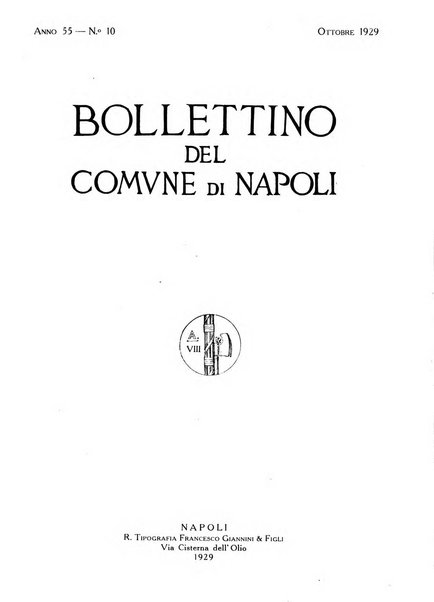 Bollettino del Comune di Napoli rassegna illustrata di storia, arte, topografia e statistica napoletana