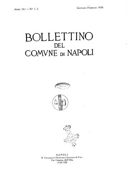 Bollettino del Comune di Napoli rassegna illustrata di storia, arte, topografia e statistica napoletana