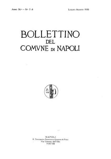 Bollettino del Comune di Napoli rassegna illustrata di storia, arte, topografia e statistica napoletana