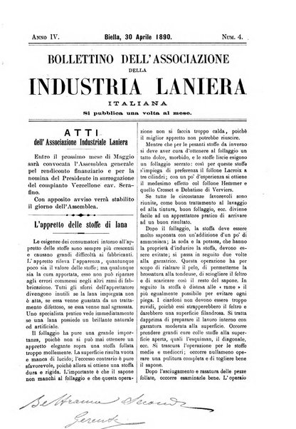 Bollettino dell'Associazione della industria laniera italiana