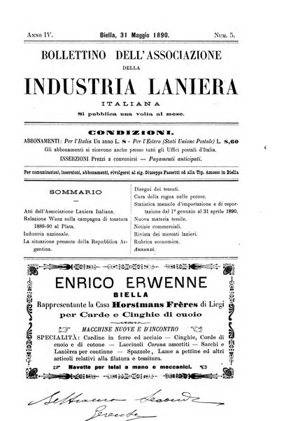 Bollettino dell'Associazione della industria laniera italiana