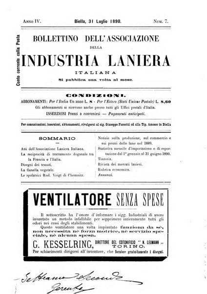 Bollettino dell'Associazione della industria laniera italiana