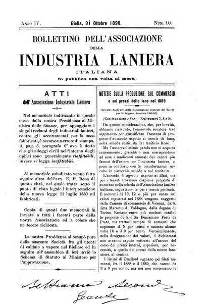 Bollettino dell'Associazione della industria laniera italiana