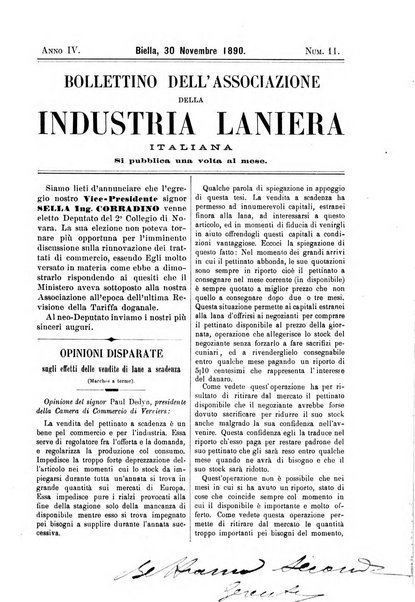 Bollettino dell'Associazione della industria laniera italiana