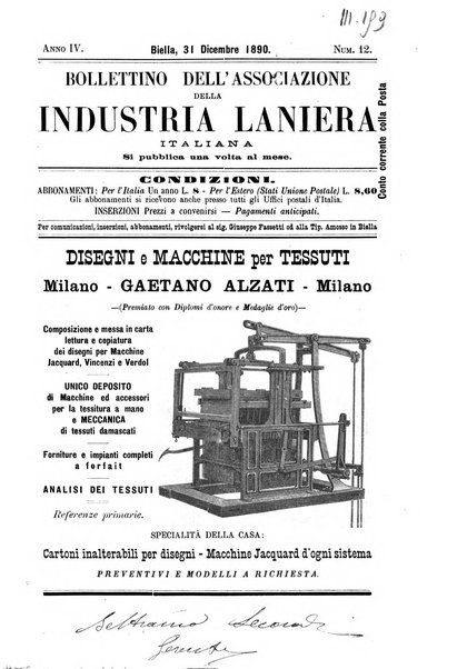 Bollettino dell'Associazione della industria laniera italiana