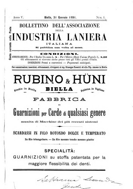 Bollettino dell'Associazione della industria laniera italiana