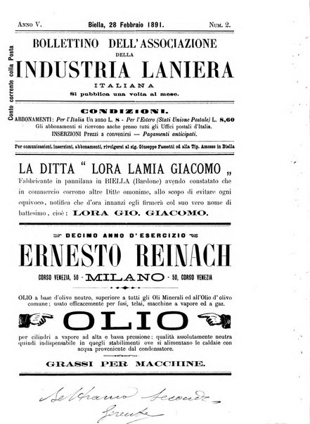 Bollettino dell'Associazione della industria laniera italiana