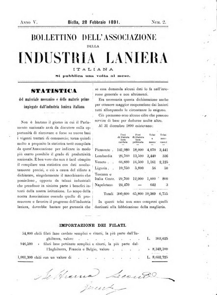 Bollettino dell'Associazione della industria laniera italiana