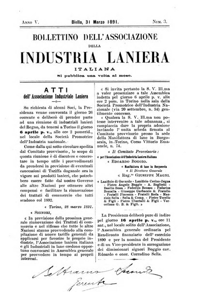 Bollettino dell'Associazione della industria laniera italiana