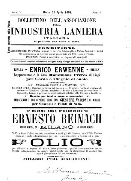 Bollettino dell'Associazione della industria laniera italiana