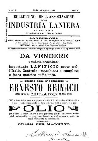 Bollettino dell'Associazione della industria laniera italiana