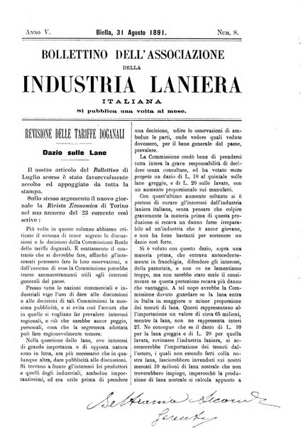 Bollettino dell'Associazione della industria laniera italiana