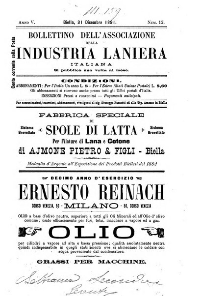 Bollettino dell'Associazione della industria laniera italiana