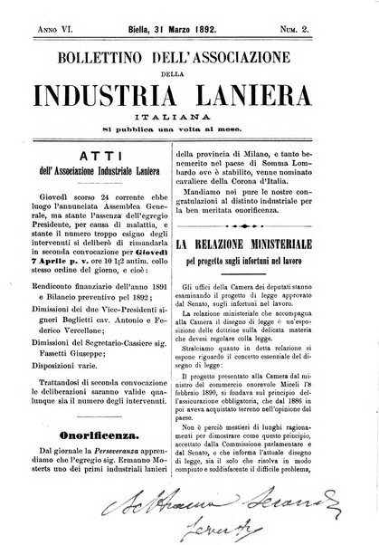 Bollettino dell'Associazione della industria laniera italiana